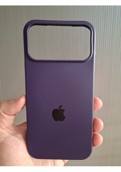 Apple Uyumlu iPhone 17 Pro Max Logolu İçi Kadife Silikon Lansman Kılıf Derin Mor