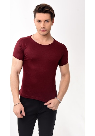 Erkek Slim Fit Bisiklet Yaka Kısa Kollu T-Shirt Tişört 10 Renk