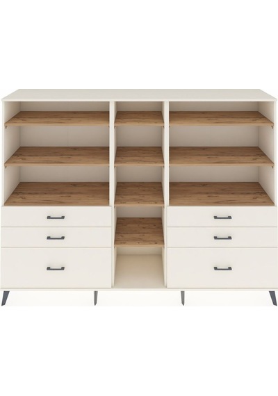 Hyperion Dolap 10 Raflı 6 Çekmeceli 220x44x163 Aytaşı-çam/aytaşı Aytaşı-çam/aytaşı