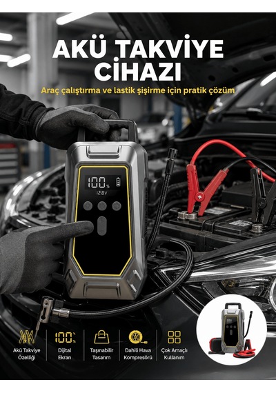 Araç Kullanıcıları İçin Çok Fonksiyonlu Akü Takviye Cihazı - Uczzzlfk5-6