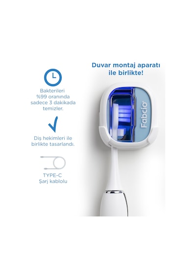 Fabcio Mysmile Diş Fırçası Uv Sterilizasyon Cihazı Beyaz