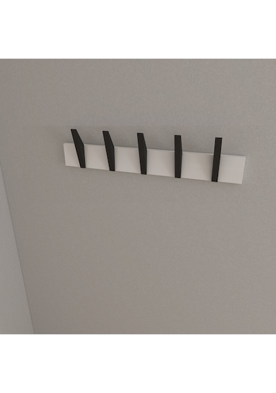 Hepsi3boyutlu Modern Duvar & Kapı Kanca Askılık - 5 Adet Siyah Kanca Askılık - Model No : 4 Siyah
