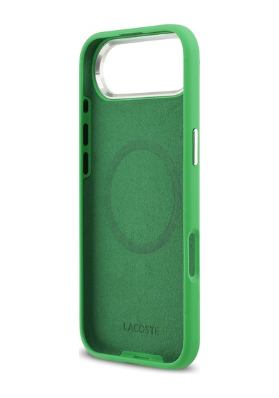 Apple Uyumlu iPhone 17 Air Kılıf Lacoste Lisanslı M-safeli İkonik Logo Metal Kamera Çerçeveli Silikon Kapak Yeşil Yeşil