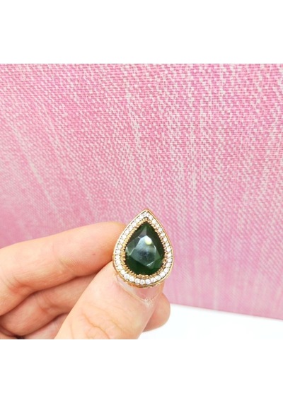 Oriental Kuyumculuk Jewellery Otantik Hürrem Gümüş Yüzük Zümrüt Taşlı Yeşil