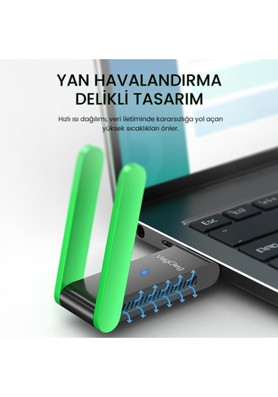 1400 Mbps 2.4ghz/5ghz Dual Band Gigabit Alıcı Verici Usb Wifi Adaptör