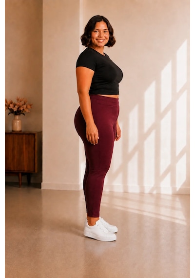 Sngl Tekstil Kadın Büyük Beden Çelik İnterlok Kumaş Toparlayıcı Tayt 3xl 4xl 5xl 6xl 7xl 8xl 9xl Bordo