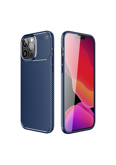 Smcase Apple Uyumlu iPhone 13 Pro Kılıf Karbon Dokulu Silikon