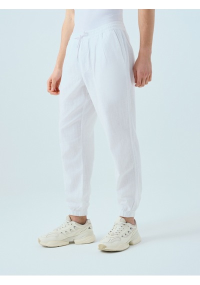 Regular Fit Erkek Pantolon Beyaz