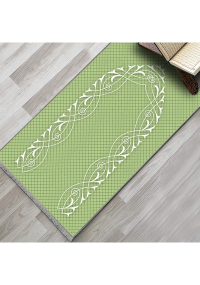 Evaşk Namazlık Dokuma Halı Kaymaz Muslumana Seccade80 x 130 YEŞİL EVAŞK604D80