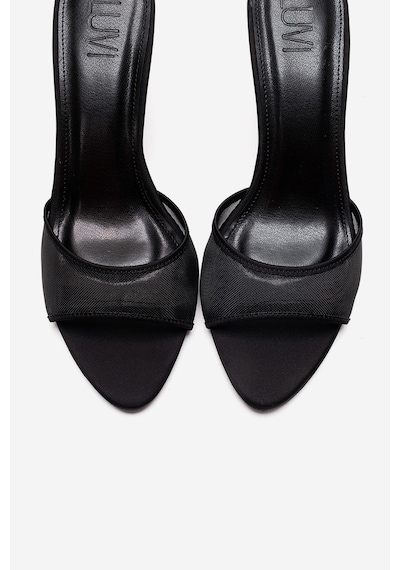 Luvishoes Monroe Siyah File Detaylı Kadın İnce Topuklu Terlik