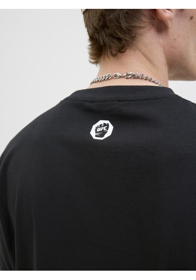Jack & Jones Erkek Ufc Lisansli Gögüs Baskili Tisört - Ufc - 12290261 Siyah