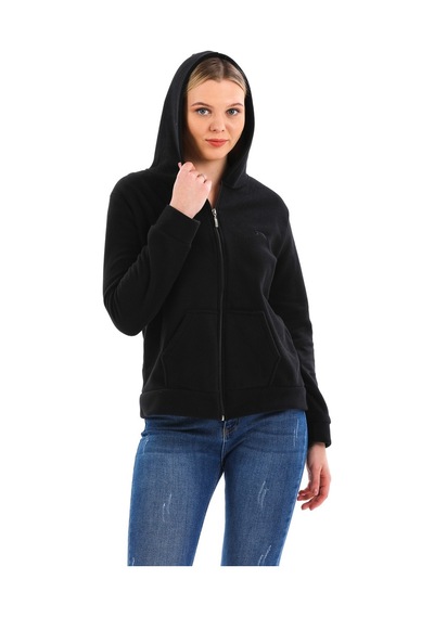 Slazenger Sofal I Kadın Polar Sweatshirt Siyah