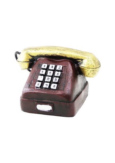 Ankesörlü Telefon Vintage Dekoratif Biblo 9.5x9.5cm Reçine 5570 Diğer