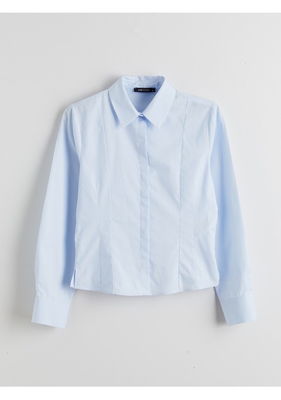 Lcwaıkıkı Classic Mavi Regular Fit Kadın Gömlek