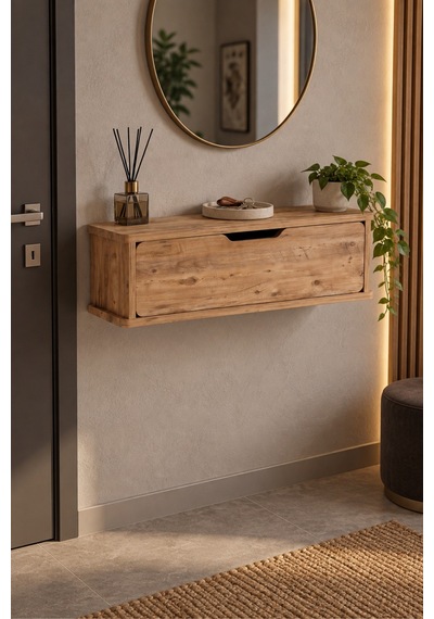Sulorahome Duvara Monteli Kapaklı Çok Amaçlı Raf Ve Dolap Ahşap