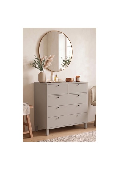 Yurudesign Nord Şifonyer 5 Çekmece Ahşap Ayaklı Kumsal Nd3-co