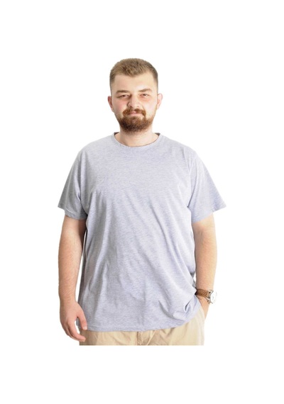 Mode Xl Büyük Beden Erkek T-shirt Basic 20031 İndigo 001