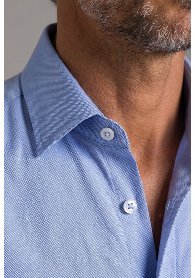 Bisse Mavi Regular Fit Cepsiz Klasik Uzun İtalyan Yaka Gömlek Gmkls252181 D35
