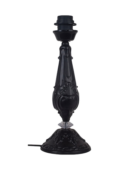 Siyah Metal Abajur Ayağı Klasik Model Desenli Şık Tasarım Ayk00245