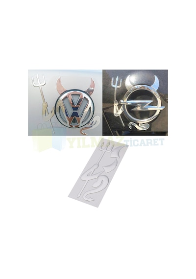 Volkswagen Opel Bmw Mercedes Toyota Honda Hyundai Şeytan Devil Logo 3D Oto Sticker Tüm Araçlar