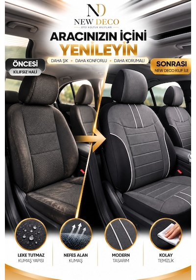 Seat Toledo Uyumlu Jakar Arabiyeli Oto Koltuk Kılıfı Airbag Uyumlu Lüks Seri Tam Set 59530778