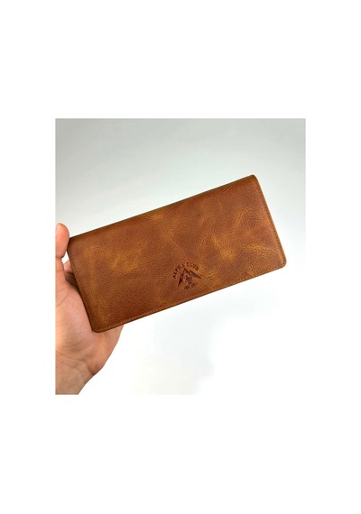 Alphaclub Bag Erkek Hakiki Deri Taba Telefon Bölmeli Uzun Cüzdan Ve Kartlık