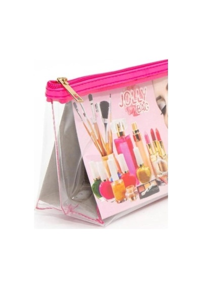 Mbb E-ticaret Jolly Tekli Orta Boy Şeffaf Makyaj Çantası 25cmx12cmx8cm Çok Renkli