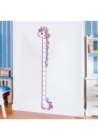 CajuArt Sevimli Unicorn Ahşap Kaliteli Çocuk Odası Boy Ölçer Dekor