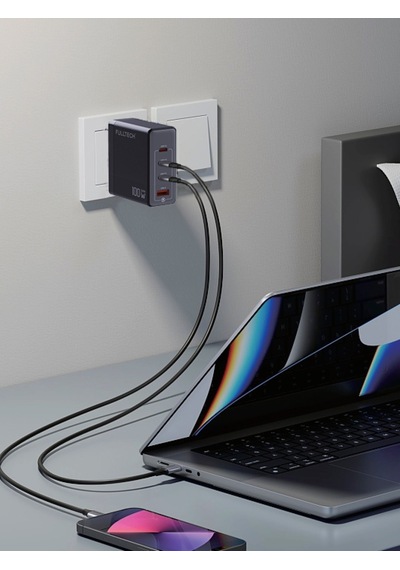 Fc24 100w Gan Hızlı Şarj Adaptörü 3x Usb-c + 1x Usb-a Çoklu Port Laptop & Telefon Uyumlu Pd Power Delivery