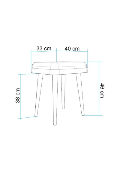 Porto İkili Tabure Sedef Krem Antrasit 33 X 46 X 40 Cm Antrasit