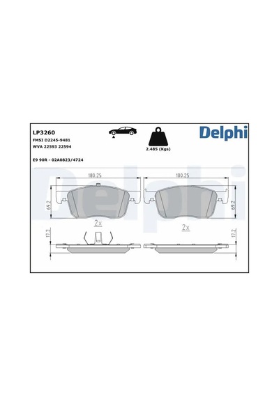 Delphı Lp3260 On Fren Balatasi 155253709 1613260780 1678168280