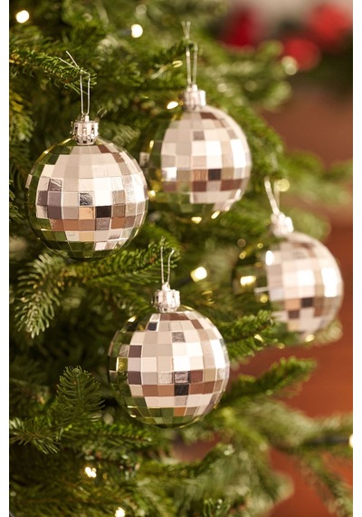 Karaca New Year Yılbaşı 2'li Set Disko Topu Ağaç Süsü Silver 8 cm