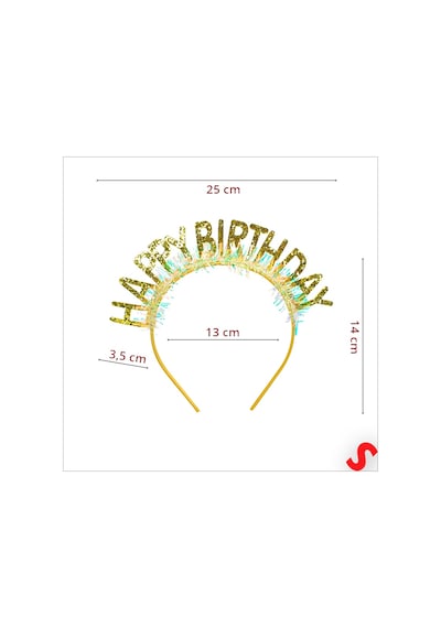Happy Birthday Taç Ve Gözlük Seti - Altın 0 - 99