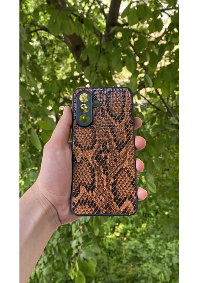 Samsung Uyumlu Galaxy A56 Yılan Desenli Kabartma Dokulu Kılıf Kiremit