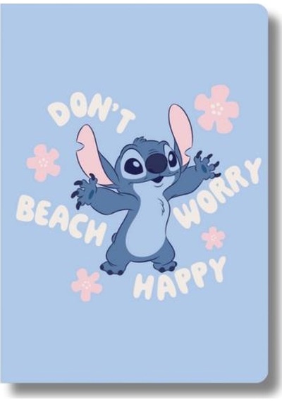 Keskin Color Lisanslı Stitch Don't Beach Worry Happy 80 Yaprak A5 Defter