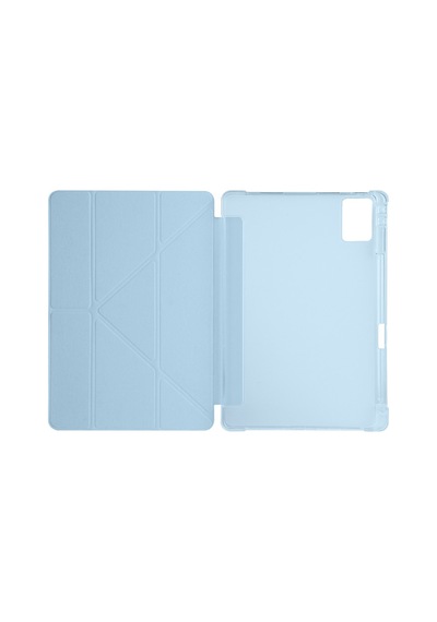 Lenovo Idea Tab Plus 12.1 2025 Tb361fu-tb361zu Uyumlu Kalem Bölmeli Dönebilen Üçgen Standlı Tri Folding Tablet Kılıfı - Mavi - T42077