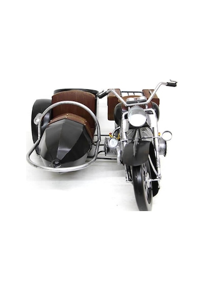 C0374 Dekoratif Metal Sepetli Motosiklet Kahve