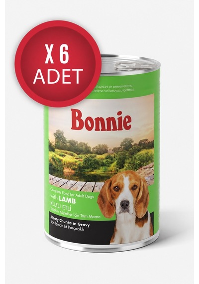 Kuzu Etli Sos İçinde Et Parçacıklı Köpek Konservesi 400g X 6 Adet