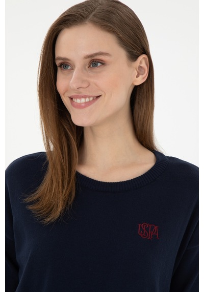 U.S. Polo Assn. Kadın Lacivert Bisiklet Yaka Kazak 50297132-VR033 U.S. Polo Assn. Kadın Lacivert Bisiklet Yaka Kazak 50297132-VR033