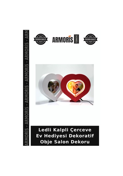 Ledli Kalpli Çerceve Ev Hediyesi Dekoratif Obje Salon Dekoru