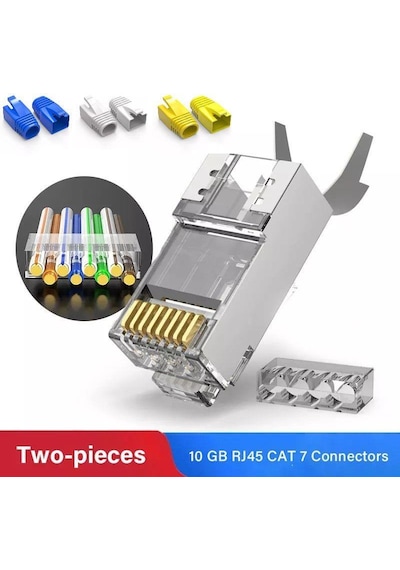 Primex Q-J7100M Cat7 Metal Konnektör Rj45 Cat7 Jack + Ayraç 100 L