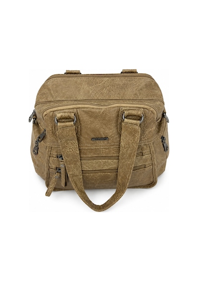 Sanmorris Kadın Suni Deri Geniş Hacimli Omuz Ve Çapraz Çanta Sı-11 Beige