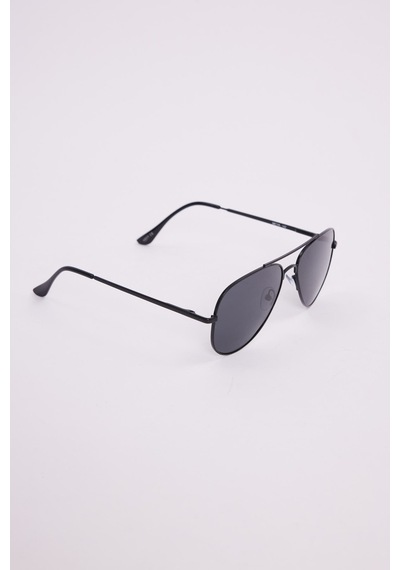 Unisex Oval Damla Model Siyah Çerçeveli Uv 400 Korumalı Güneş Gözlüğü-51230 Çok Renkli