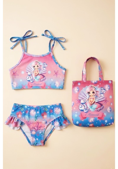 Modanino Kız Çocuk Çantalı 3'lü Mayo Takımı Çanta+mayo+bikini 3-10 Yaş 12648n Mavi - Pembe Modanino Kız Çocuk Çantalı 3'lü Mayo Takımı Çanta+mayo+bikini 3-10 Yaş 12648n Mavi - Pembe