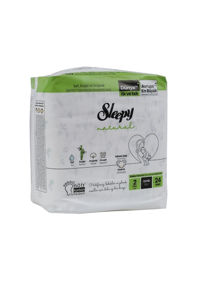 Sleepy Natural Bebek Bezi 2 Numara Mini 24 Adet