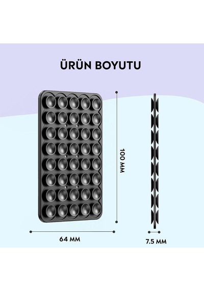 Telefon Arkasına Yapışan Silikon Vantuzlu Telefon Tutucu, Telefon Kılıfı Tutucu, Tüm Cep Telefonu Modellerine Uygun, Araç Telefon Tutucu, Ahtapot, Vakumlu Telefon Tutucu Siyah