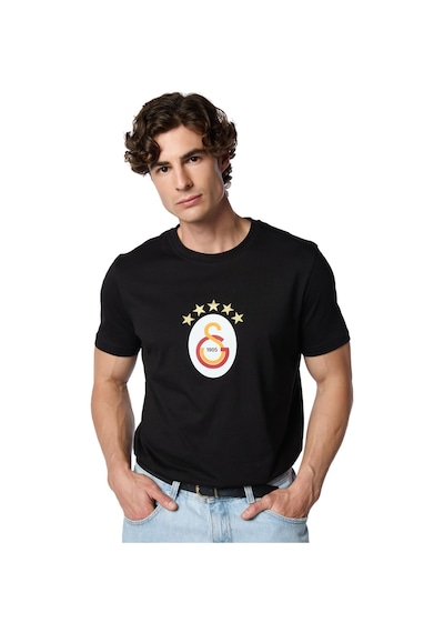 Galatasaray Lisanslı 5 Yıldız Büyük Logolu Siyah T-shirt Aslan Ahşap Kutulu E251402