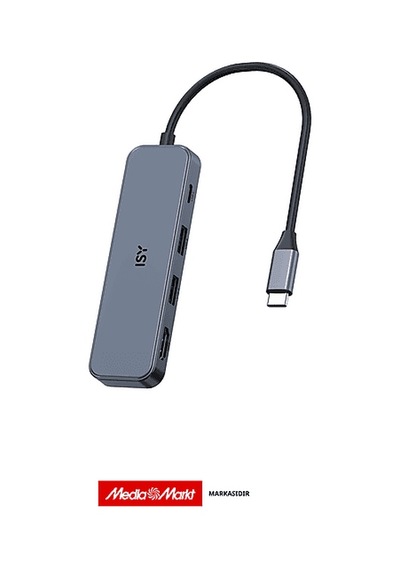 Isy IAD-0002 5-in-1 Usb-C Çok Portlu Adaptör