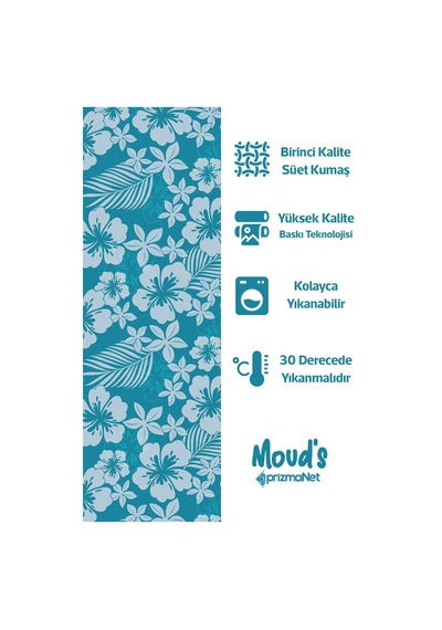 Nowon 4 Desenli Baskılı Süet Runner Masa Örtüsü