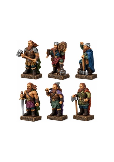 Viking Savaş Gemisi 6 Viking Figürlü Dekoratif Gemi
